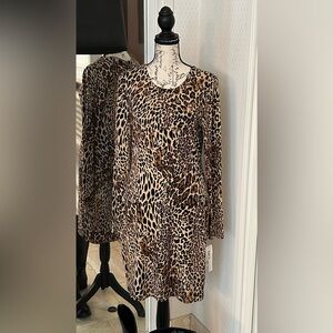 Bar III Animal Print, knee-length dress. Great, double-layer “drapey” fabric.